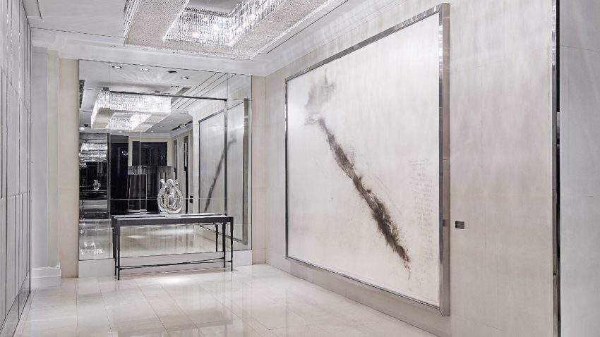 Contemporary Art at The Mira - Cai Guo-Qiang Sakurajima Gunpowder and Ink on Canvas