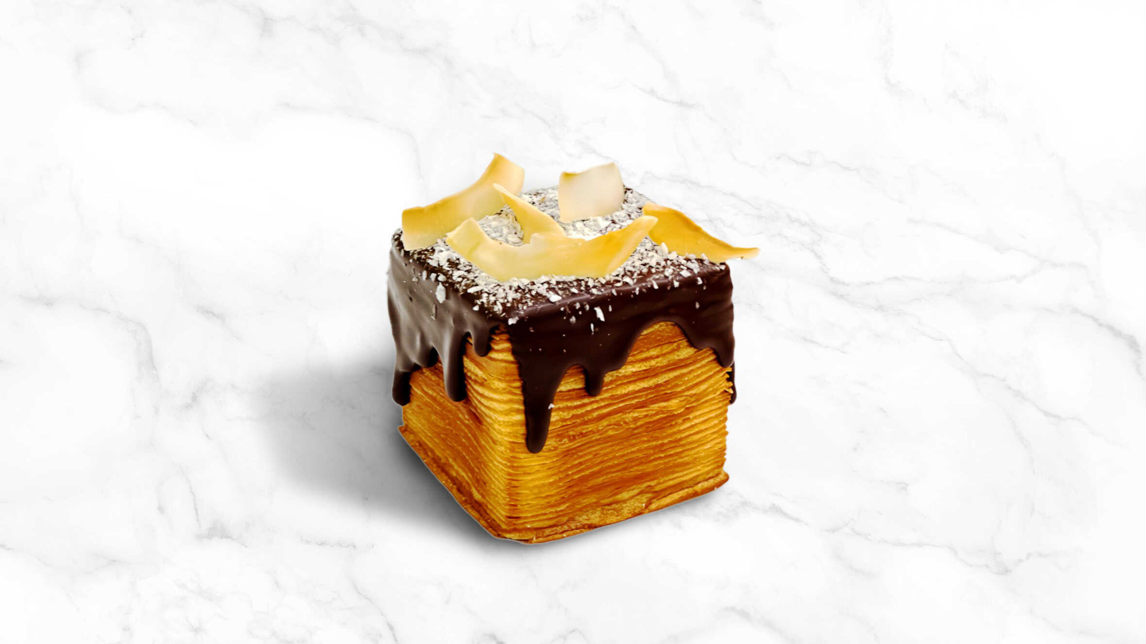 COCO Cubano (Cube Croissant with Toasted Coconut, Dark Chocolate) - Playful Pastry - New Collection of Signature Cakes at COCO, The Mira Hong Kong