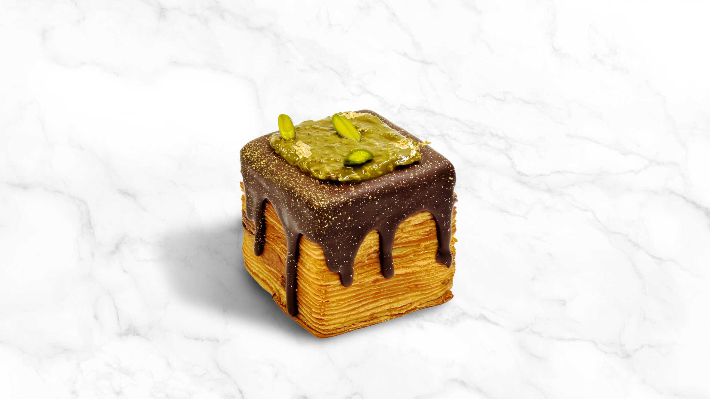 Dubai Chocolate Cubano (Cube Croissant with Viral Dubai Chocolate) - Playful Pastry - New Collection of Signature Cakes at COCO, The Mira Hong Kong
