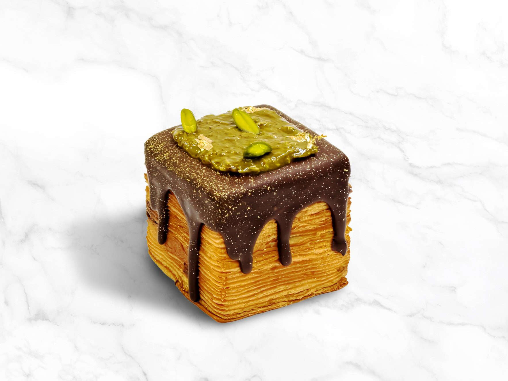 Dubai Chocolate Cubano (Cube Croissant with Viral Dubai Chocolate) - Playful Pastry - New Collection of Signature Cakes at COCO, The Mira Hong Kong