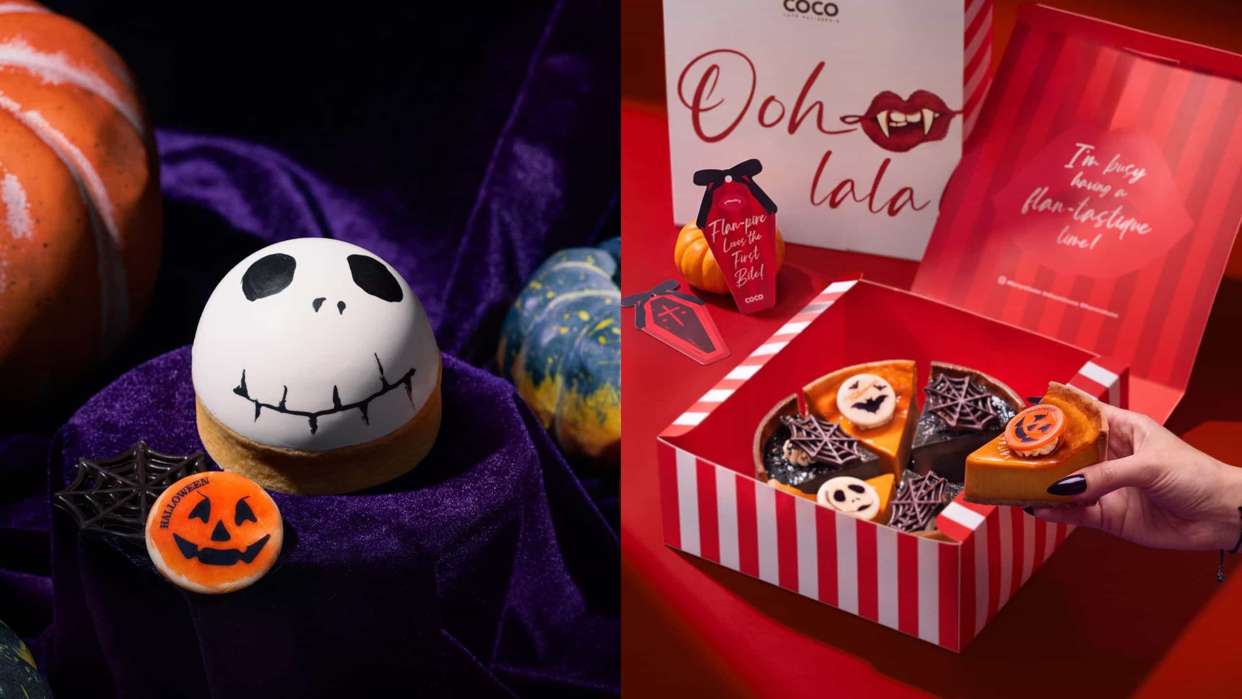 COCO Halloween Flan Patissier appears at The MIra with limited Hokkaido Pumpkin and Black Sesame Flavours as well as adorable Mister Jack Mini Cake